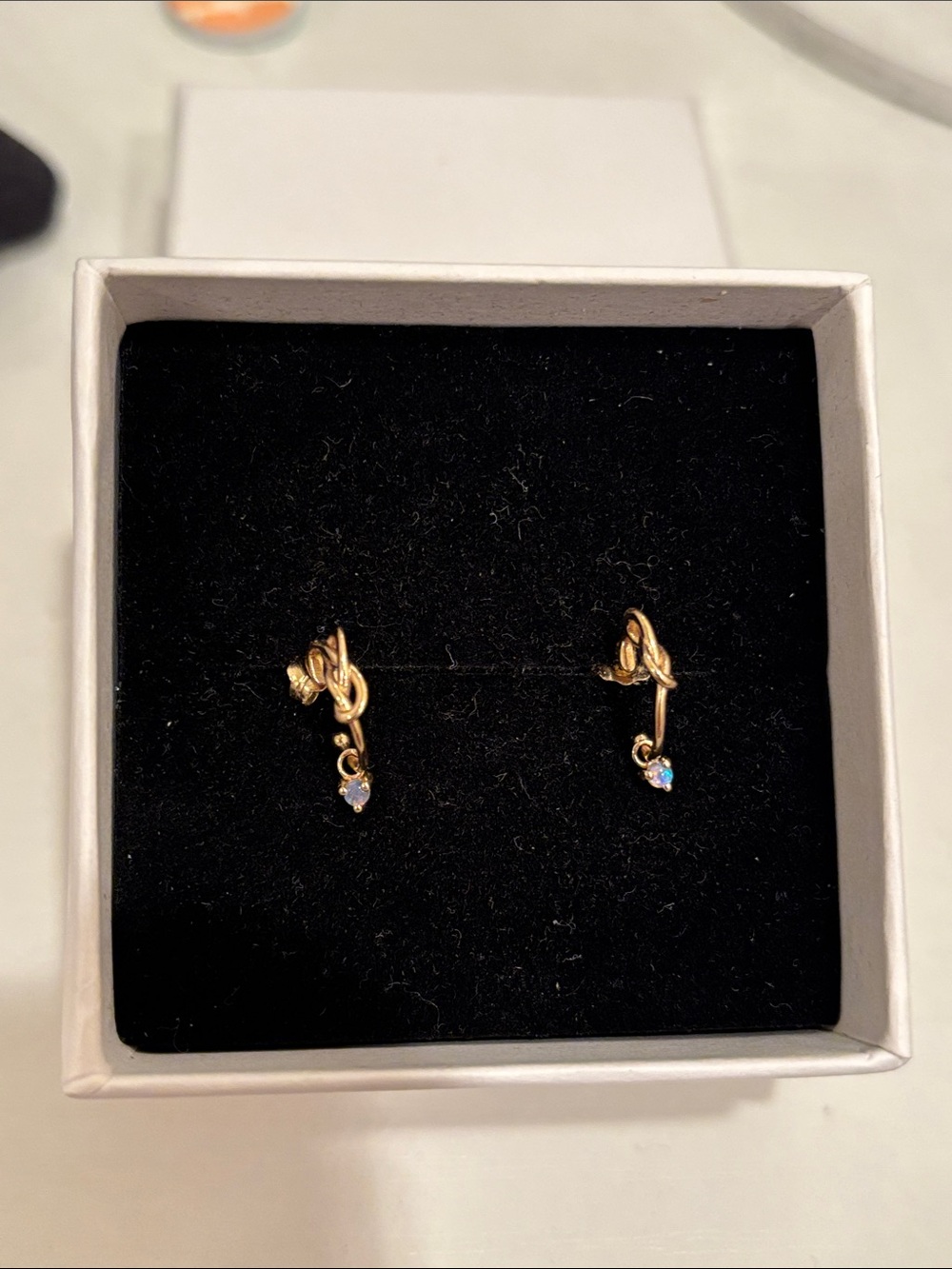 Wwake gentle practice hoops dangling opals